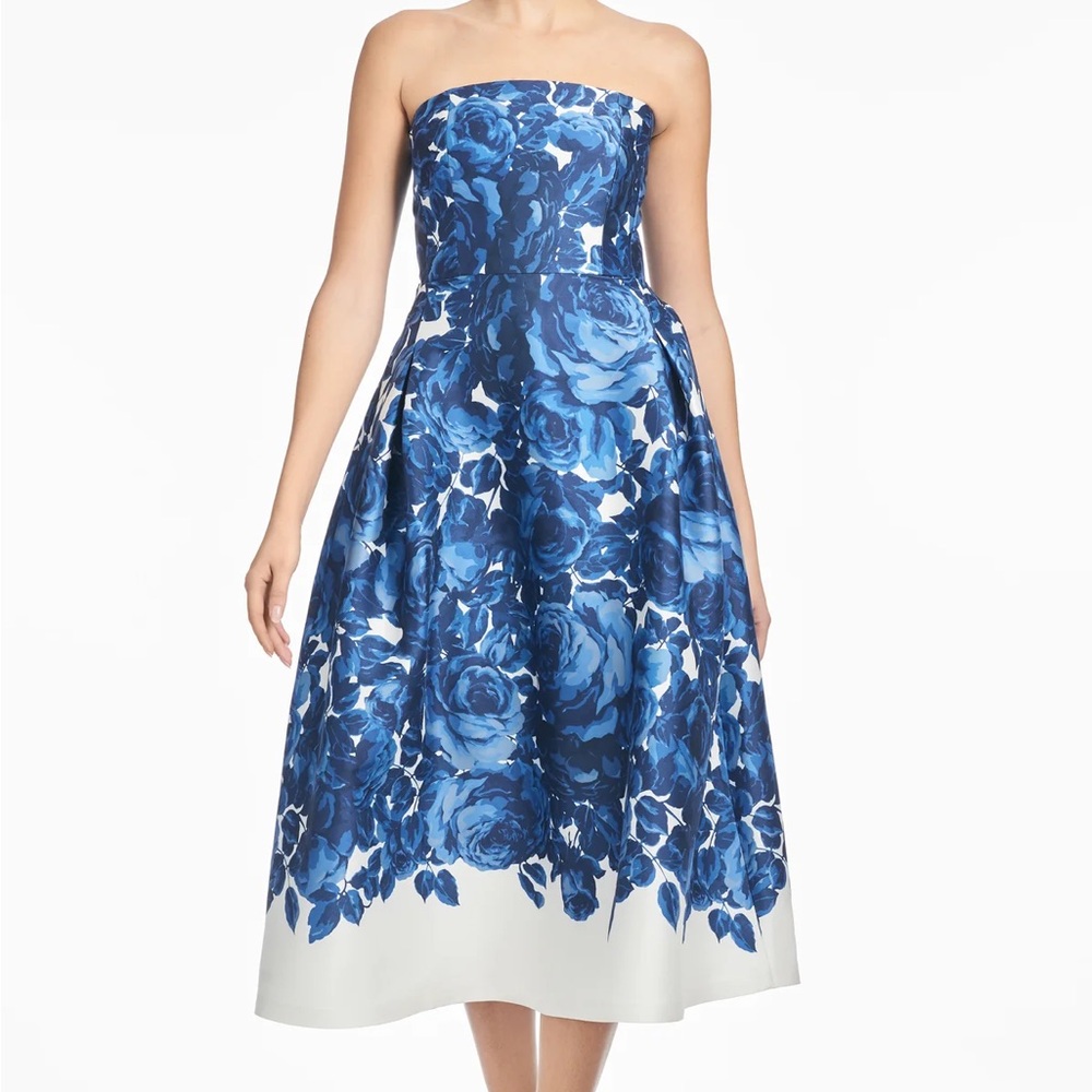 Sachin + Babi Strapless Blue Floral Dress